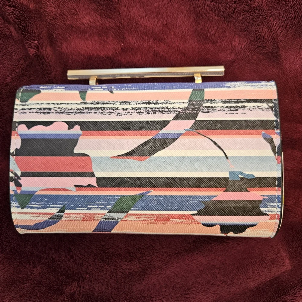 Multicolor Clutch With Gold Long Strap 'Call IT Spring'